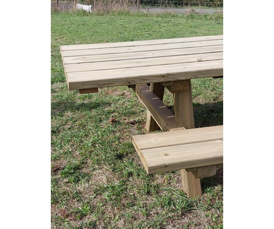 Table Bancs Pique Nique Pmr En Bois Longueur M