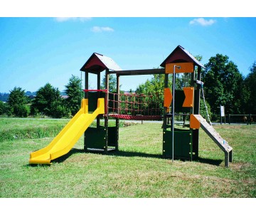 jeu pour collectivités et aires de jeux-citadelle d'Elodie avec pont suspendu