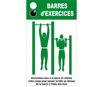Panneau silhouette pour barres d'exercice pour jeux de plein air et parcours de santé