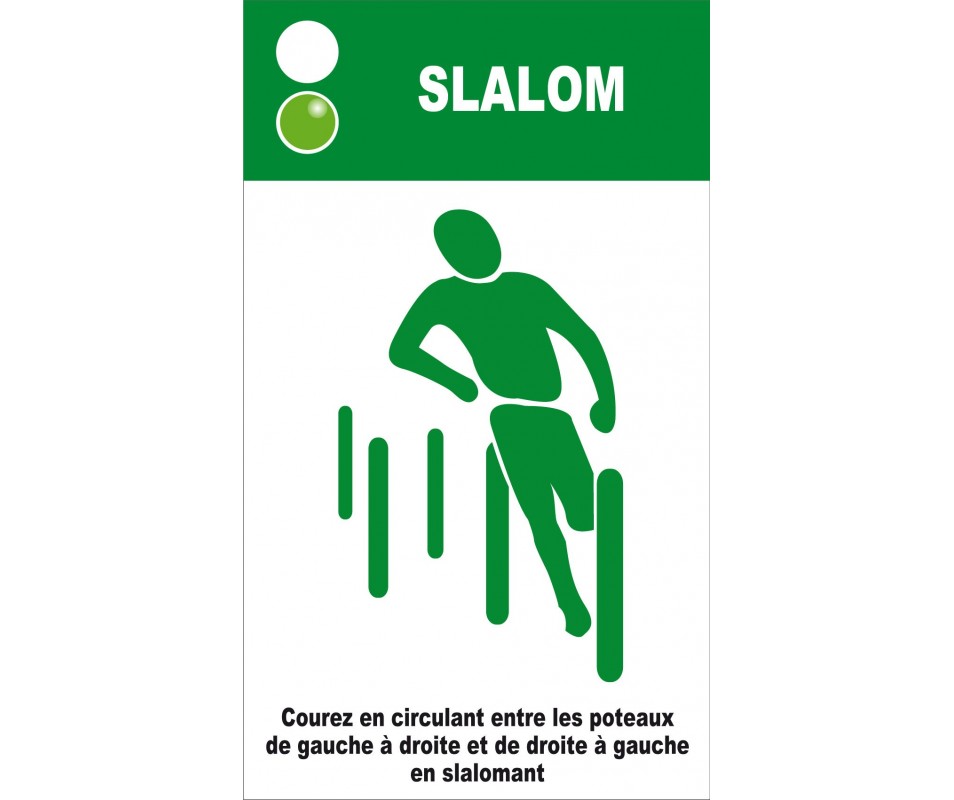 Panneau silhouette pour slalom pour jeux de plein air et parcours de santé.