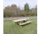 Table bancs pique-nique PMR en bois-longueur 2,30m