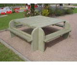 Table banc extérieur Elite carrée, fabriquée en France par CIHB